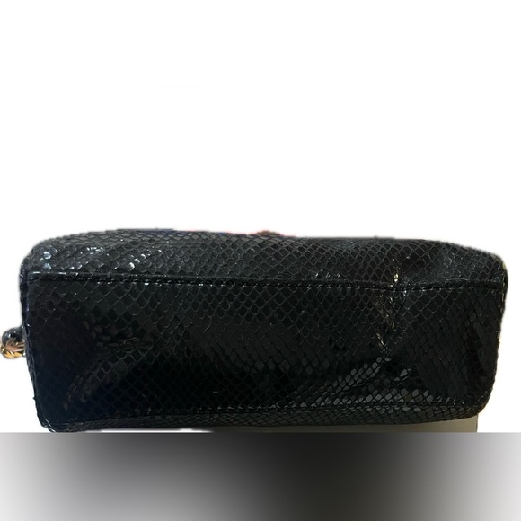 Michael Kors Black Textured Faux Snakeskin Clutch with Tassel & Charm - Picture 7 of 11